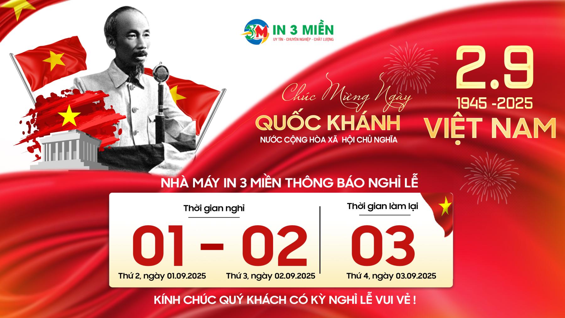 THÔNG BÁO NGHỈ LỄ QUỐC KHÁNH 2/9 THÔNG BÁO NGHỈ LỄ QUỐC KHÁNH 2/9